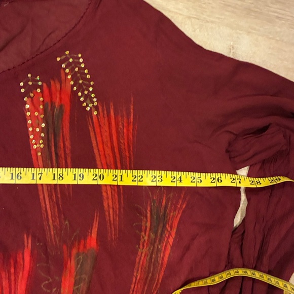 Greater Good Size 1X/2X Rust Red Bedazzled Patterned Tunic New Without Tags plus - Picture 7 of 8